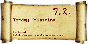 Torday Krisztina névjegykártya