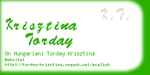 krisztina torday business card